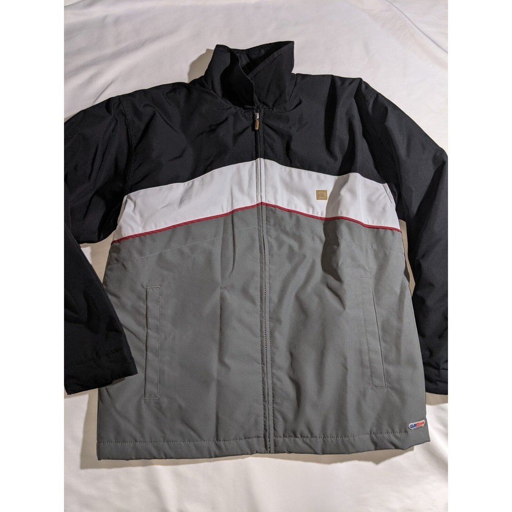 Quicksilver Boy's Jacket Size Large Gray Black White